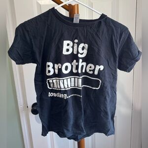 Brooklyn Vertical ‘Big Brother Loading’ Baby Shower Youth  Black Shirt (Size S)